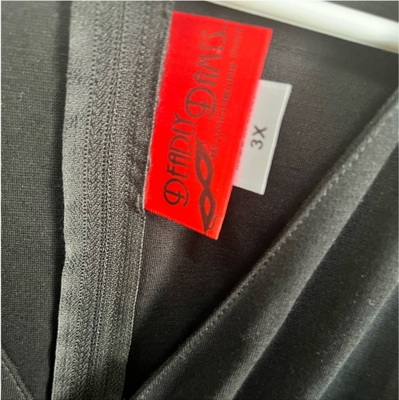 Deadly Dames Black Strange Love Wiggle Dress Size 3x GUC (NO BELT) - Picture 4 of 7